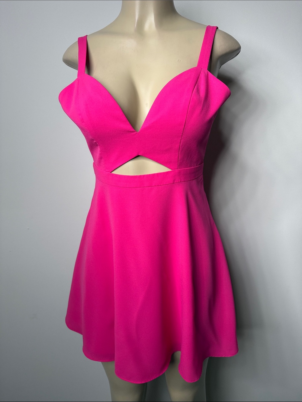 NBD Hot Pink Cutout Sweetheart Mini Dress